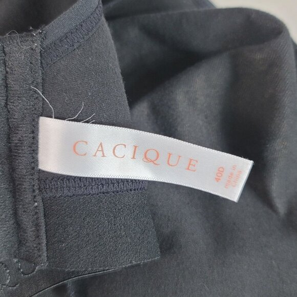 Cacique Unlined Full Coverage No Wire Bra Black 40D Wide Strap Adjust Seamless - Picture 9 of 10